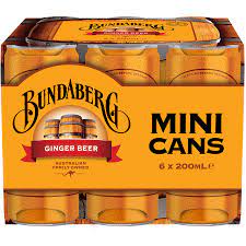 Bundaberg Ginger Beer Mini Cans 6pk  x 200ml