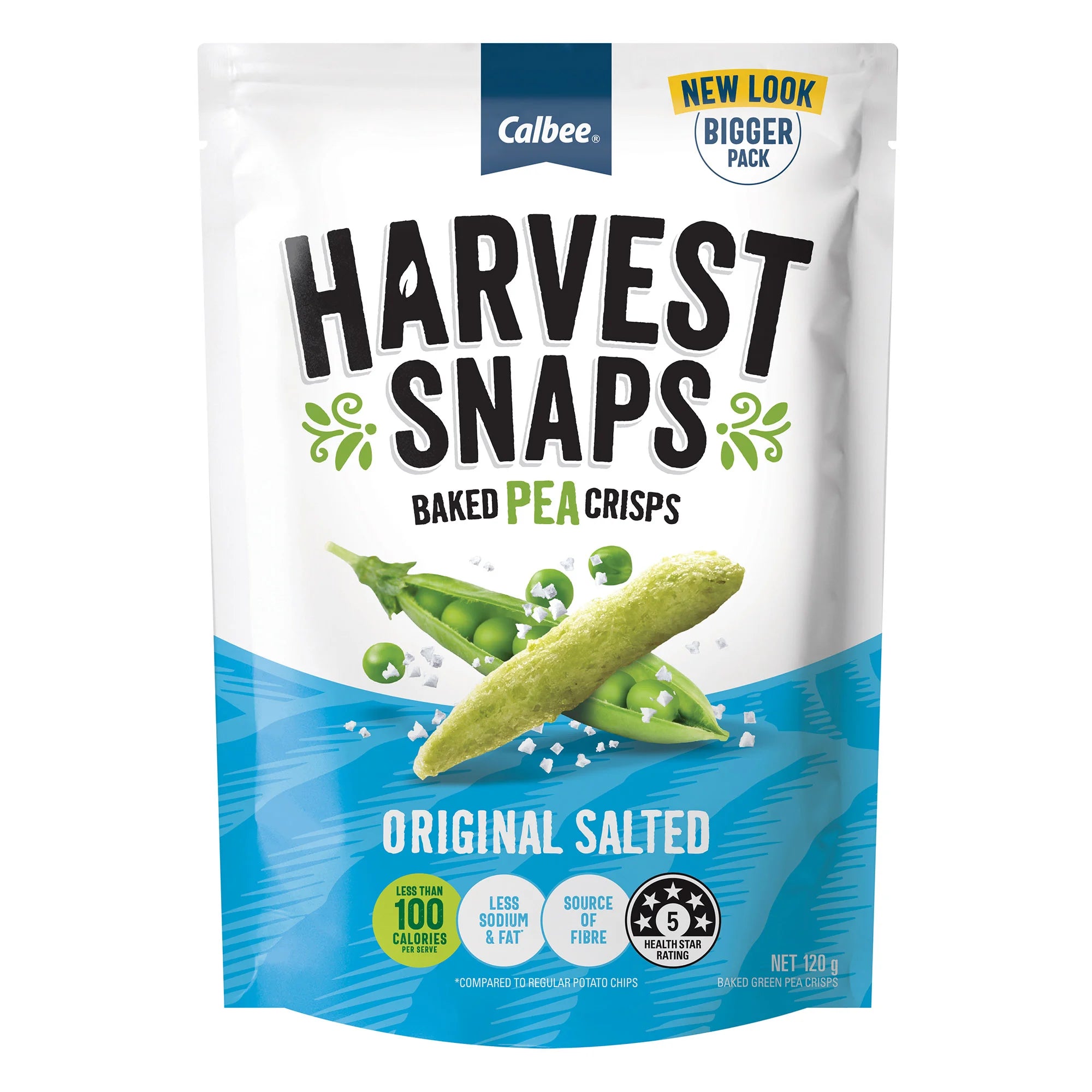 Calbee Harvest Snaps Original Salted Baked Pea Crisps 120g