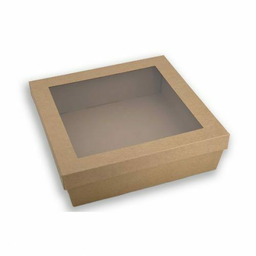 Cardboard Grazing Box with Clear Window in Lid  36 x 25cm x 8cmH