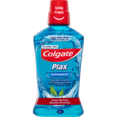 Colgate Plax Peppermint Alcohol Free Mouthwash 500ml