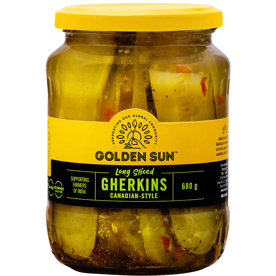 xx Golden Sun Long Sliced Canadian Style Gherkins 680g