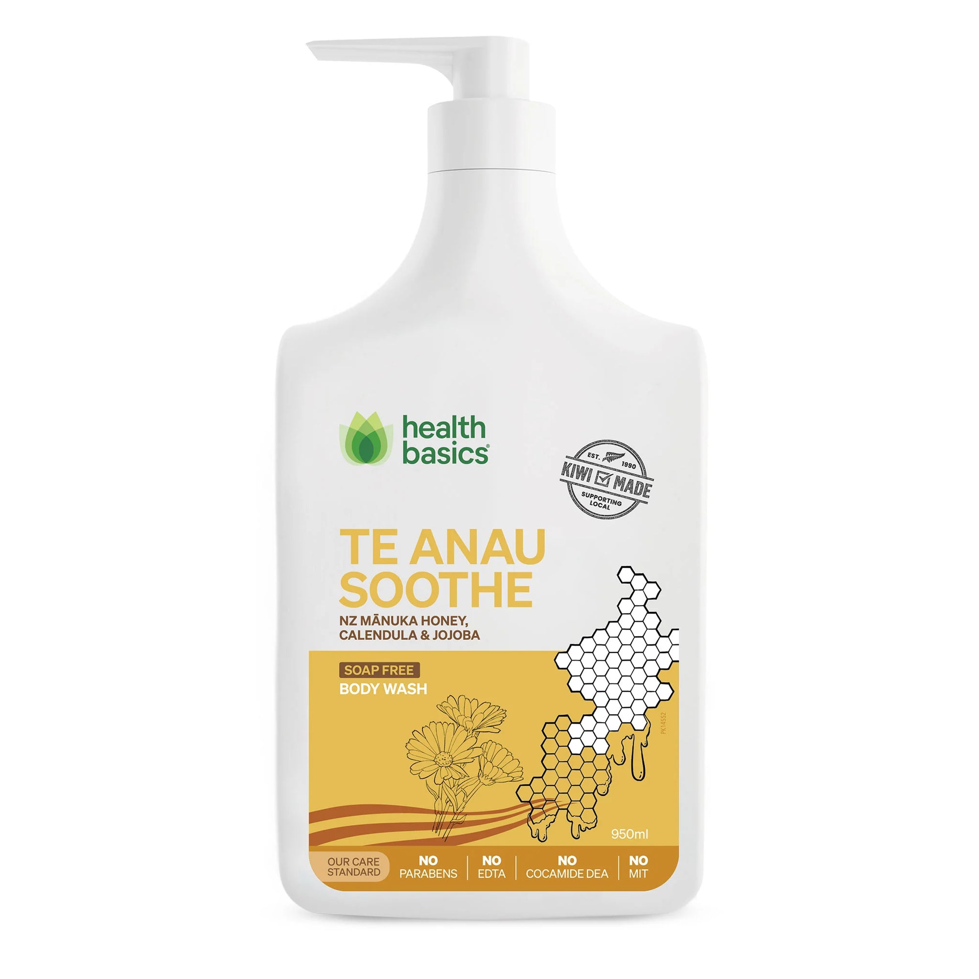 Health Basics  Te Anau Smooth Honey Wash 950ml