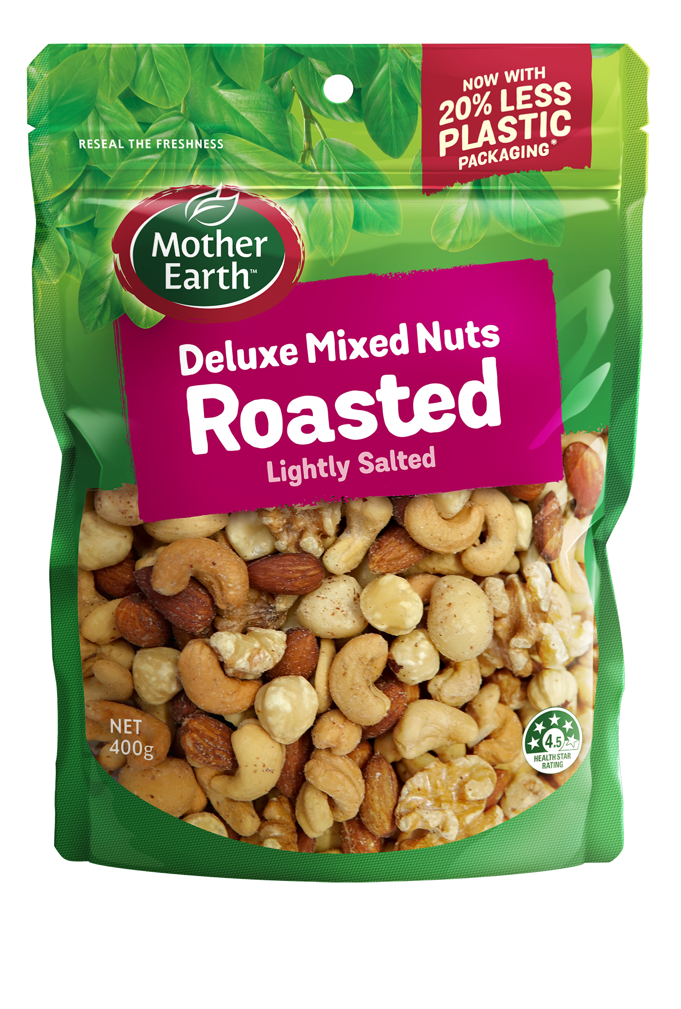 Mother Earth Lightly Salted Roasted Deluxe Mixed Nuts 400g