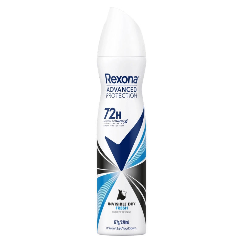 Rexona Womens Advanced Protection Invisible Dry Fresh Antiperspirant Aerosol 220ml