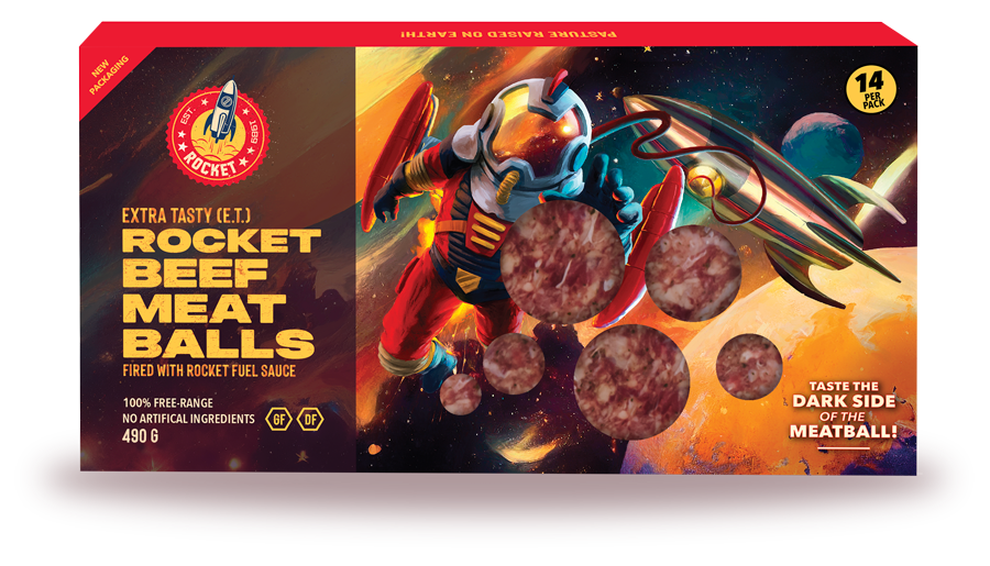 Rocket Beef Meatballs 490g