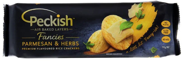 Peckish Fancies Parmesan & Herbs Rice Crackers 90g