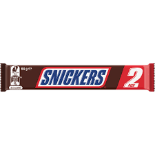 Snickers Chocolate Bar 2pk 64g