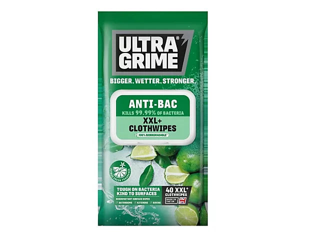 UltraGrime LIFE: Anti Bac XXL Clothwipes 40pk