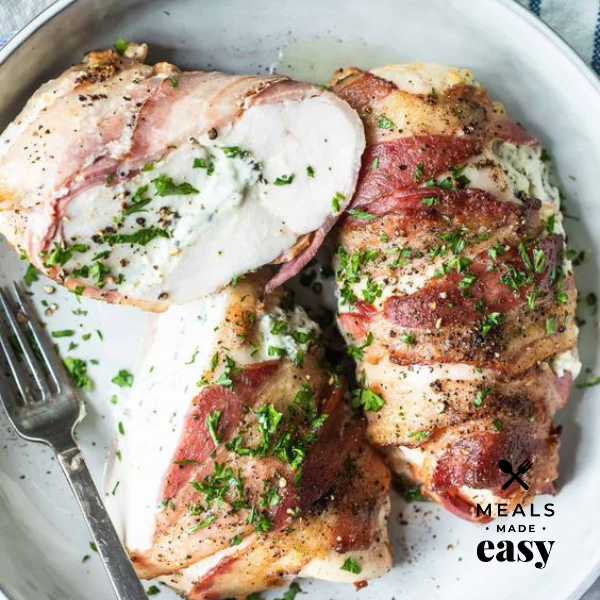 Bacon Wrapped Stuffed Chicken Breast per kg