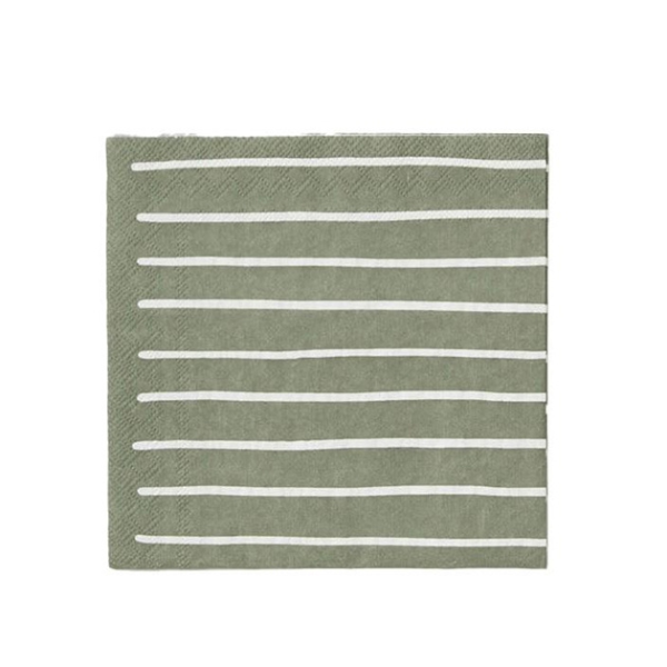 CITTA Cocktail Napkin Olive/White