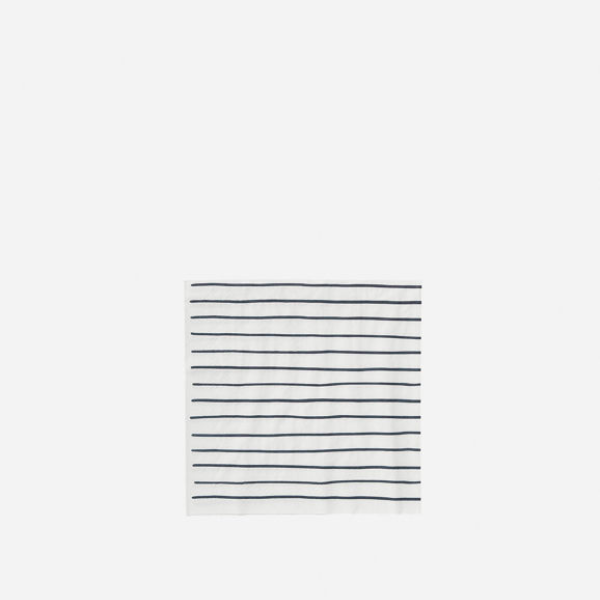 Citta Stripe Cocktail Napkin White/Navy pk20