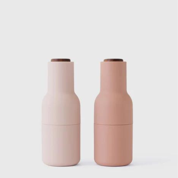 Menu Bottle Grinder Nude Pinks 2 Pack Walnut Lid