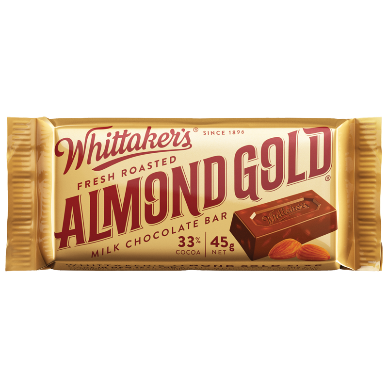 Whittakers Roasted Almond Gold Milk Chocolate Bar 45g