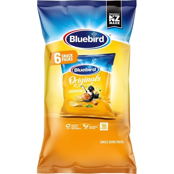 Bluebird Original Chicken Potato Chips  6pk 108g