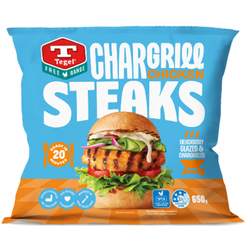 Tegel Frozen Free Range Chargrill Chicken Steaks 650g