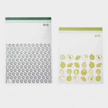 Ikea Istad Resealable Plastic Bag Green 30pk