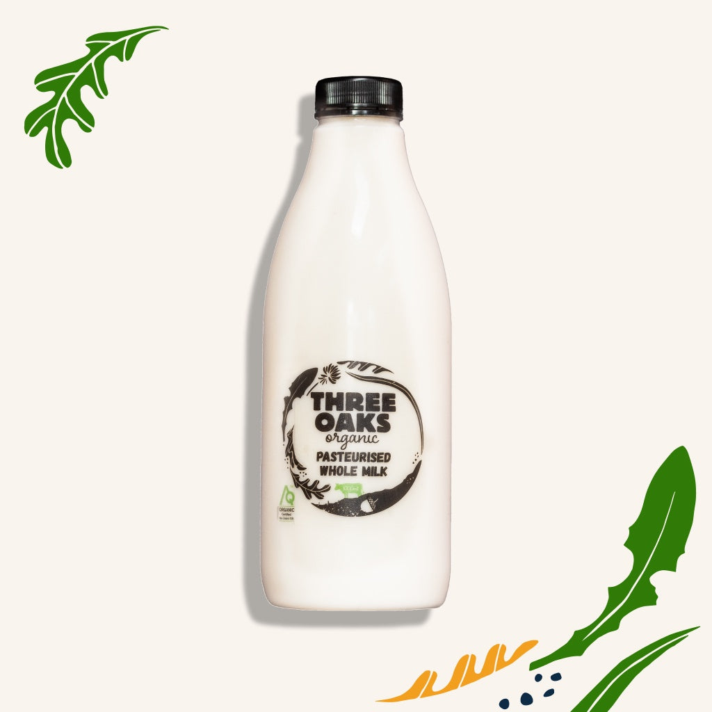 Three Oaks Pasteurised Organic Whole Milk 1L