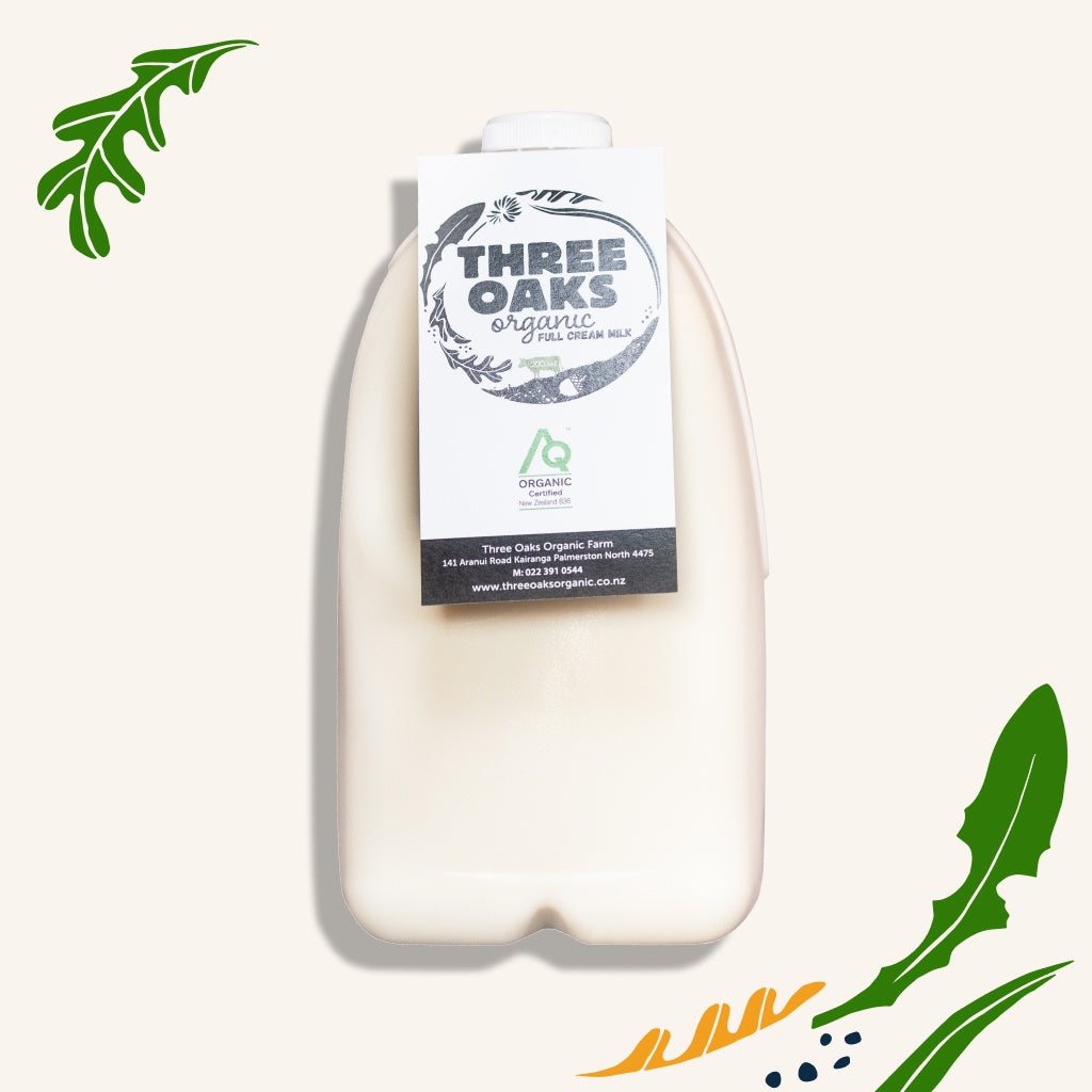 Three Oaks Pasteurised Organic Whole Milk 2L