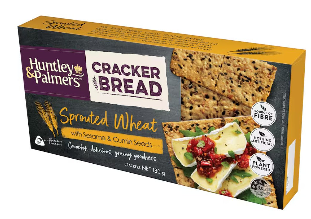 Huntley & Palmers Sprouted Wheat Cracker Bread Crackers 180g
