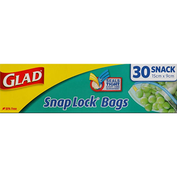 Glad Snaplock Snack Bags 30pk 15cm x 9cm