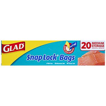 Glad Snaplock Medium Storage Bags 20pk 22cm x 25cm