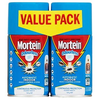 Mortein Odourless  Indoor Automatic Insect Control Spray Refill 2pk