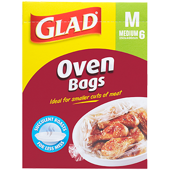 Glad Oven Bags Medium 6pk 250mm x 400mm