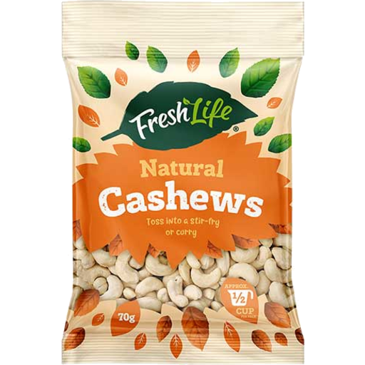 Fresh Life Natural Cashews 70g