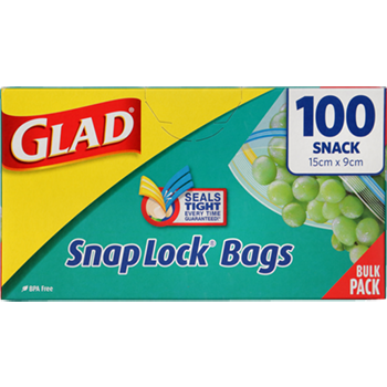 Glad Snaplock Snack Bags 100pk 15cm x 9cm