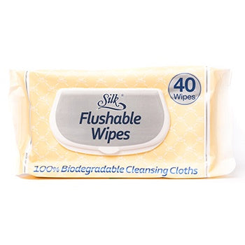 Silk Adult Flushable Wipes 40pk