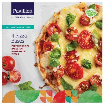 Pavillion Gluten & Dairy Free Pizza Bases 4pk 540g