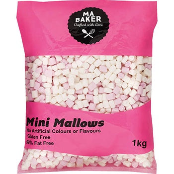 Ma Baker Pink & White Mini Mallows 150g