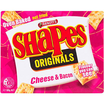 Arnotts Shapes Cheese & Bacon Crackers 180g