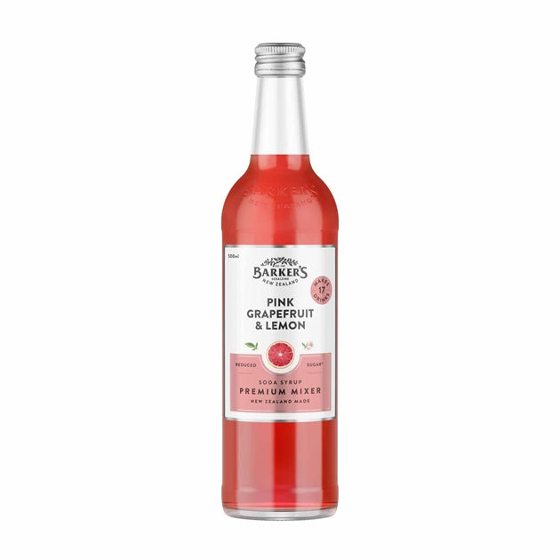 Barkers Premium Soda Syrup Mixer Pink Grapefruit & Lemon 500ml