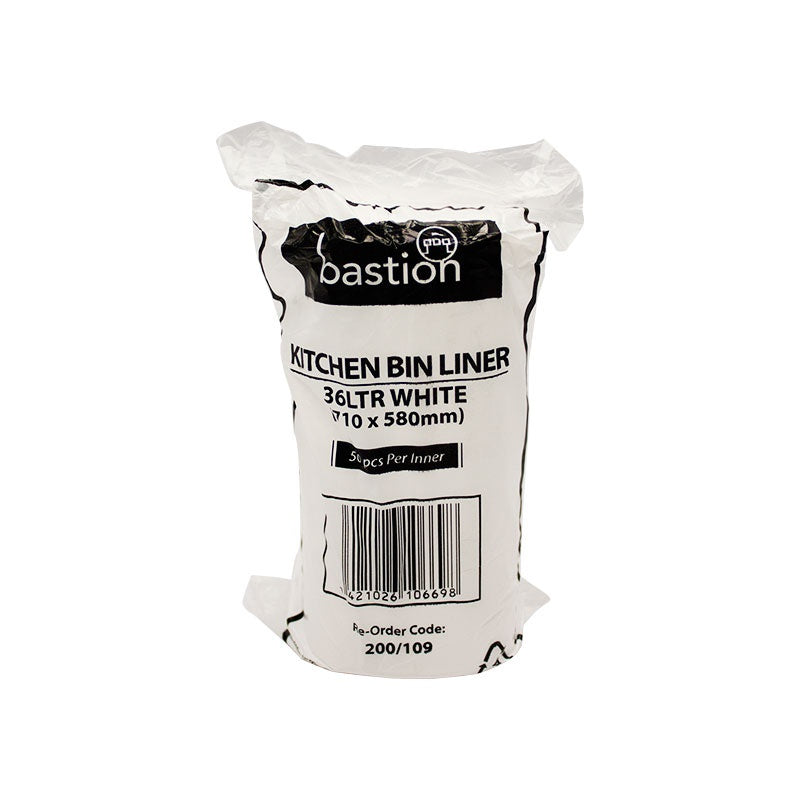 Bastion Kitchen Tidy Bags White 36L 50pk