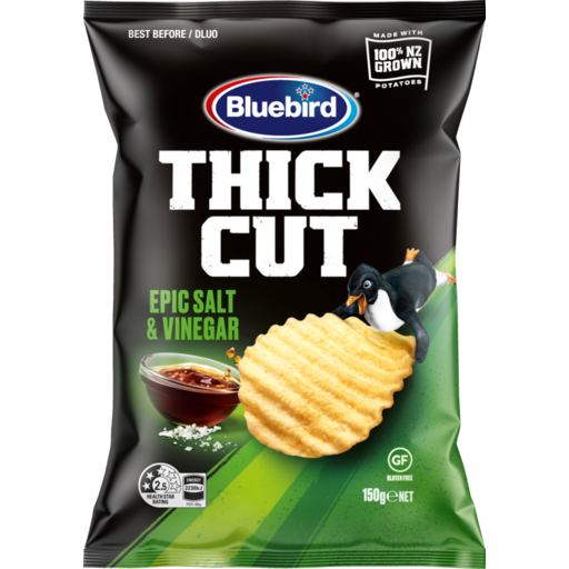 Bluebird Thick Cut Epic Salt & Vinegar Potato Chips 150g