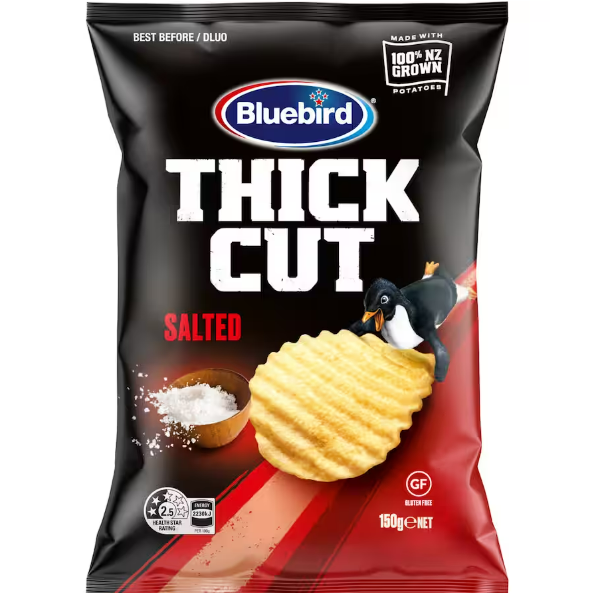 Bluebird Thick Cut Salted Potato Chips 150g