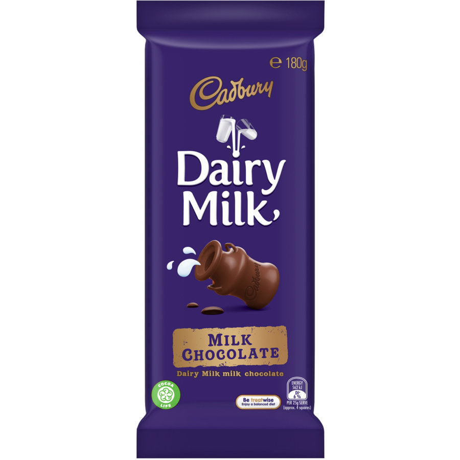 Cadbury Dairy Milk Milk Chocolate Block 180g