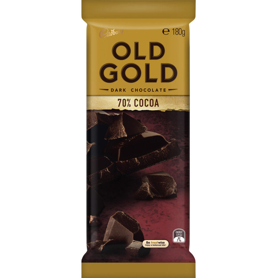 Cadbury Old Gold 70% Cocoa Dark Chocolate Block 180g