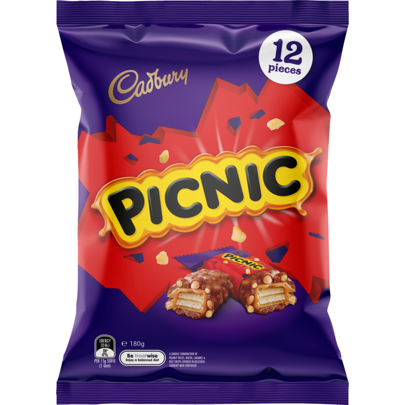 Cadbury Picnic Share Pack Chocolate 12pk 180g