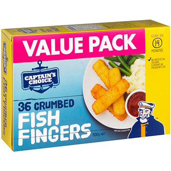 Captains Choice Crumbed Fish Fingers Value Pack 36pk 900g