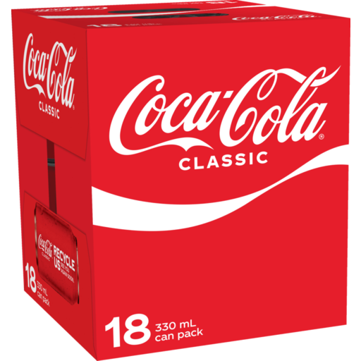 Coca Cola Classic Soft Drink Cans 18pk x 330ml