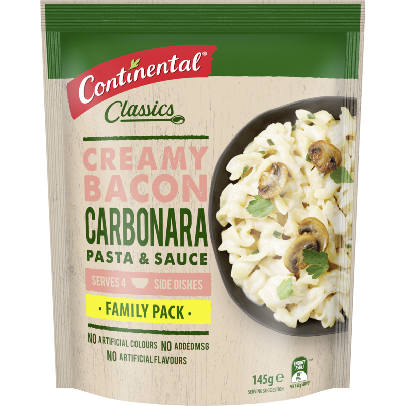 Continental Classics Creamy Bacon Carbonara Pasta & Sauce 145g