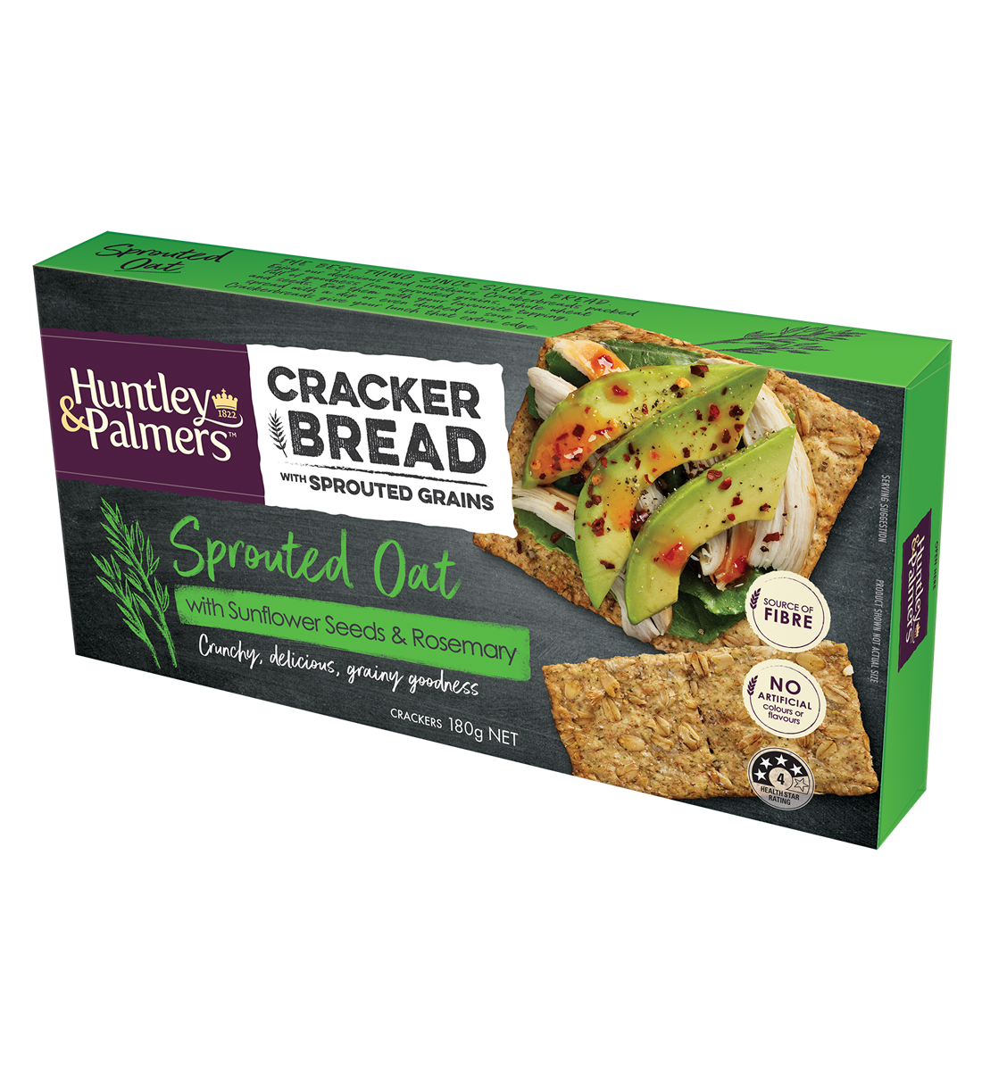 Huntley & Palmers Sprouted Oat Cracker Bread Crackers 180g