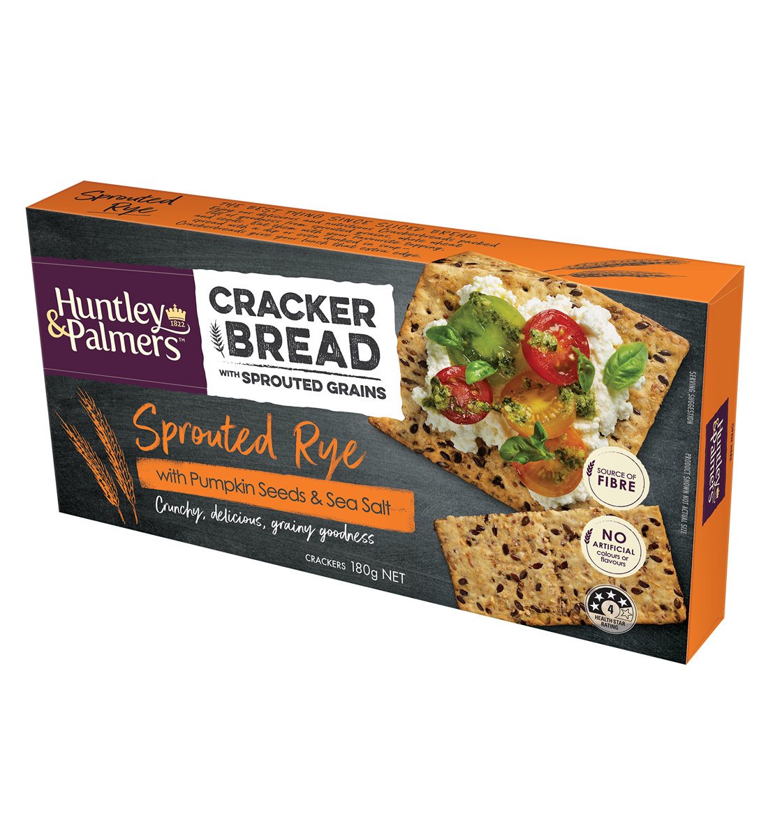 Huntley & Palmers Sprouted Rye Cracker Bread Crackers 180g