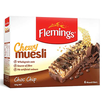 Flemings Chewy Muesli Choc Chip 180g