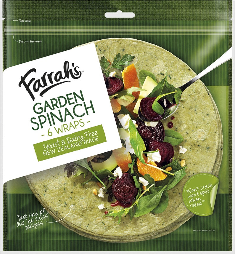 Farrah's Wraps Garden Spinach 6pk