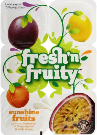 Fresh n Fruity Yoghurt Sunshine Fruits 6pk