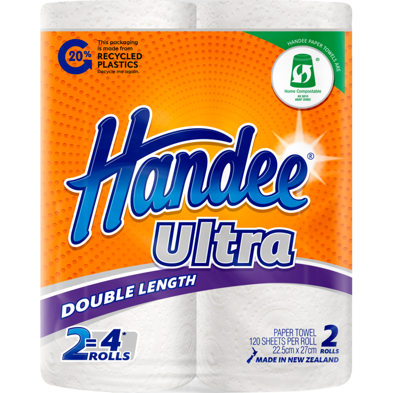 Handee Ultra Double Length Paper Towels 2ply 2pk