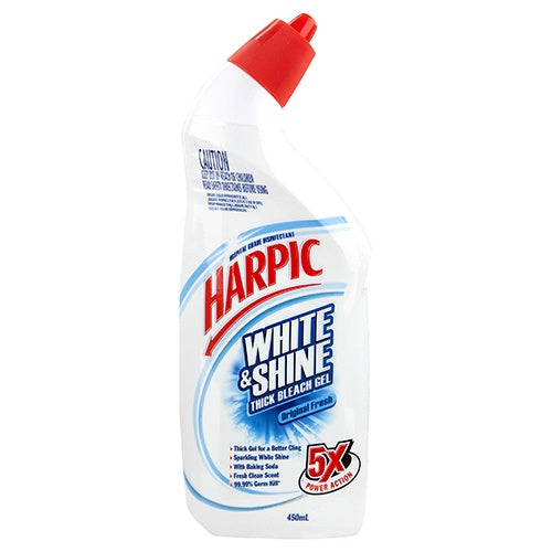 Harpic White & Shine Fresh Thick Bleach Gel Toilet Cleaner 450ml